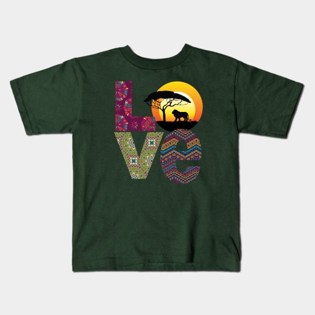 Animal Kingdom LOVE Kids T-Shirt by 5571 designs